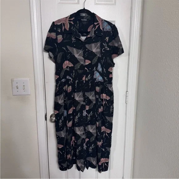 Disturbia Nightmoth Midi Shirt Dress Sz 12 - Picture 5 of 7